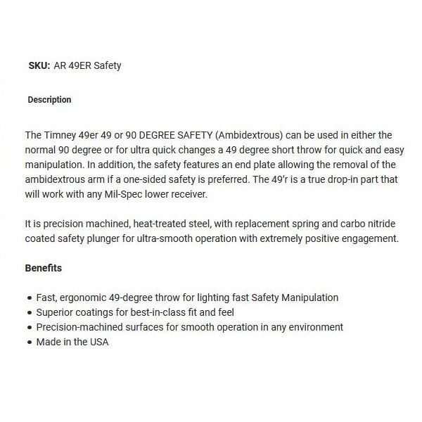 Timney Sicherungsflügel 49er AR Rifle