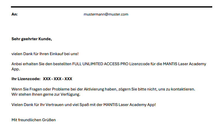 Mantis Laser Academy App | FULL UNLIMITED ACCESS | PRO Lizenz Code ...