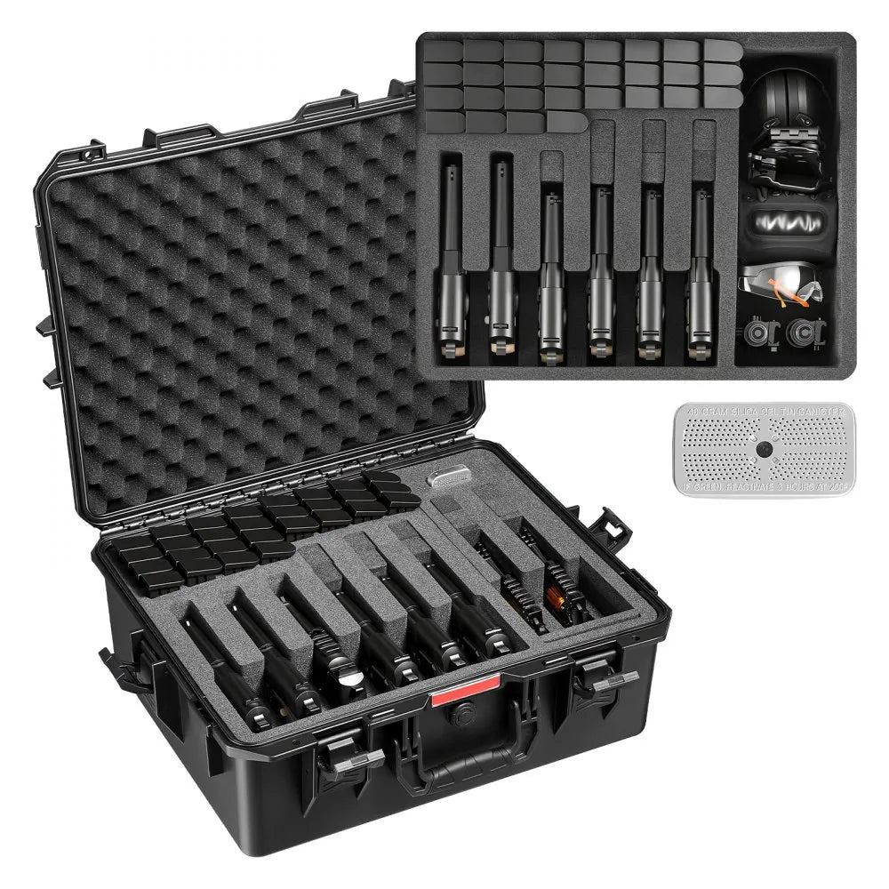 VEVOR Pistolenkoffer | Abschließbar für 8 Kurzwaffen