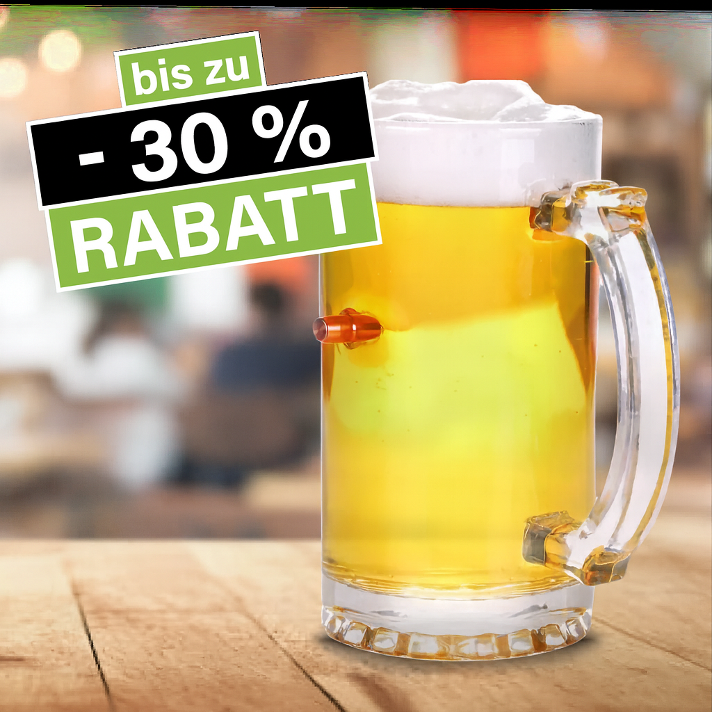 Lucky Shot - Bierkrug mit .308