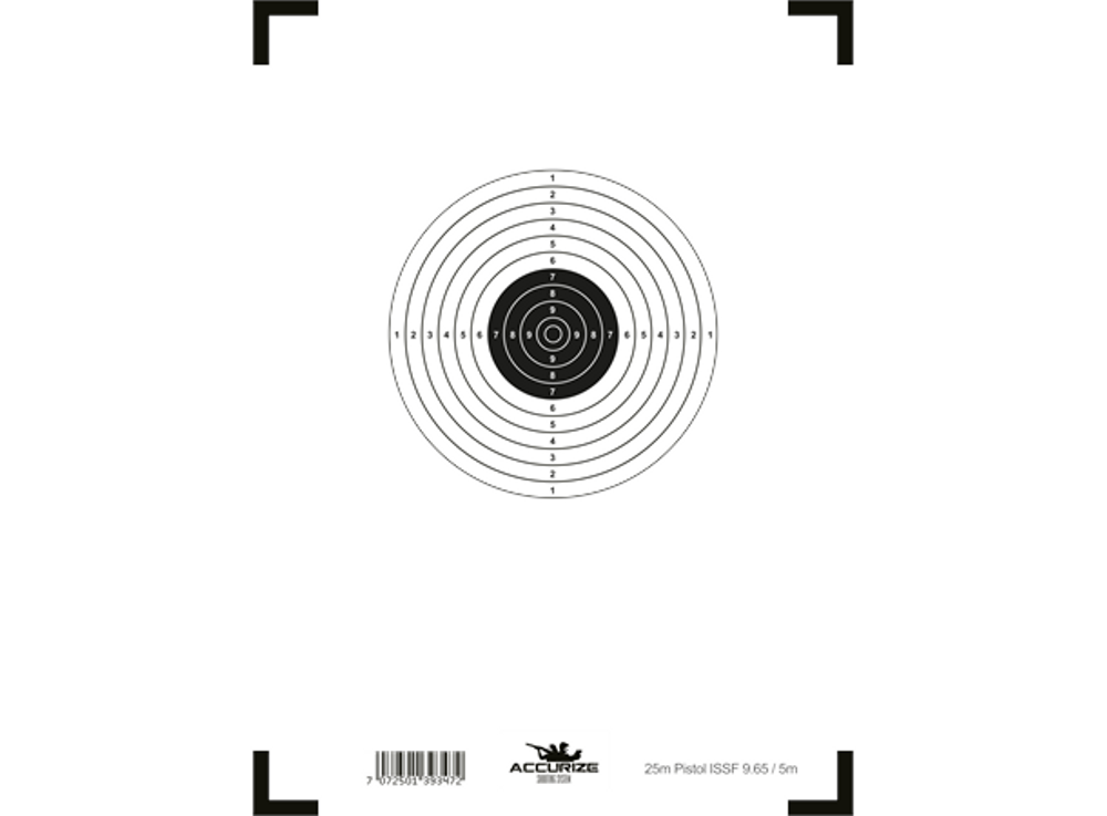 ACCURIZE ZIELSCHEIBE - PISTOLE 25M ISSF 9.65 / 5M