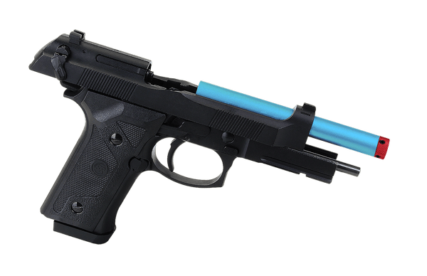 Trainingspistole mit Blowback | Laser Ammo M9 | Green Gas | IR Laser