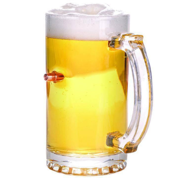 Lucky Shot™ - Bierkrug mit Kaliber .308 Geschoss - 500ml - MantisX.de